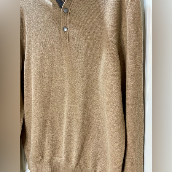 Banana Republic Men's Camel Alpaca Wool Blend 1/4 SnapSweater Size S - Picture 2 of 6